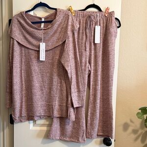 Dear Scarlett Cozy Heathered Pink Lounge Set